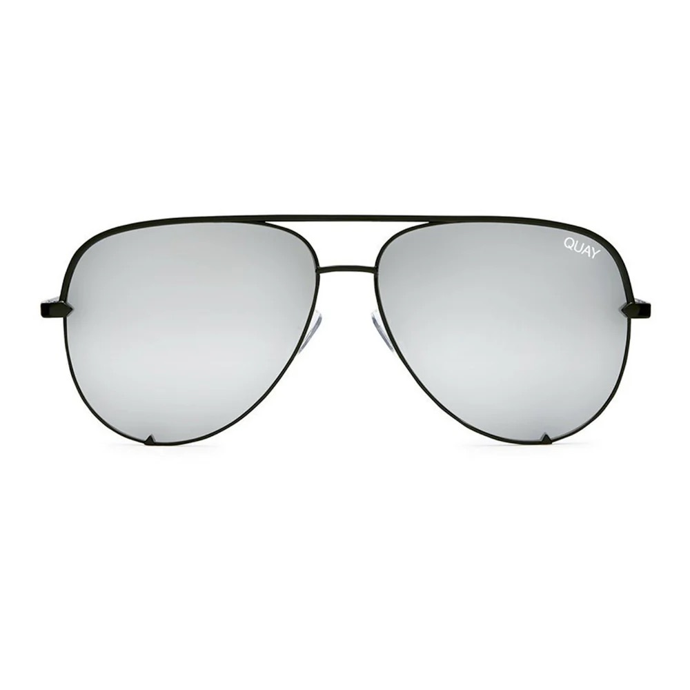Quay Australia High Key Aviator Sunglasses Black/Silver